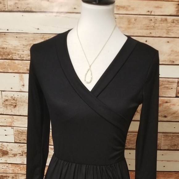 simple black maxi evening dress